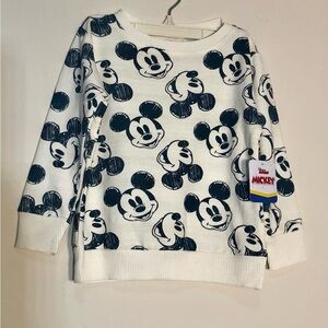 NWT Mickey Mouse Disney kids Sweatshirt Black White 4T Winter Cozy